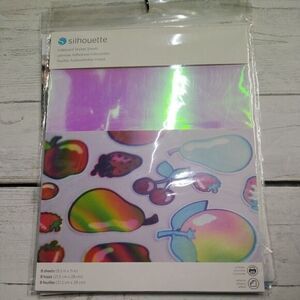 Silhouette 3 Pack Bundle‎ Iridescent Sticker Sheets, Heat Transfer Fabric &...